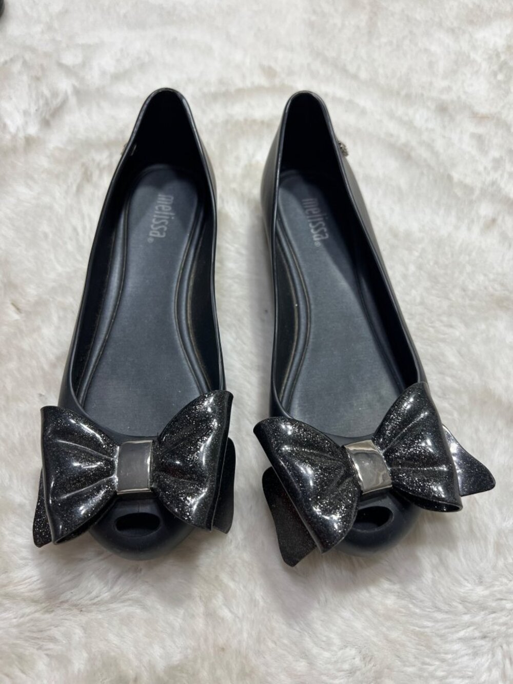 Melissa ultragirl sweet jelly Black Bow ballet Flats Size 5